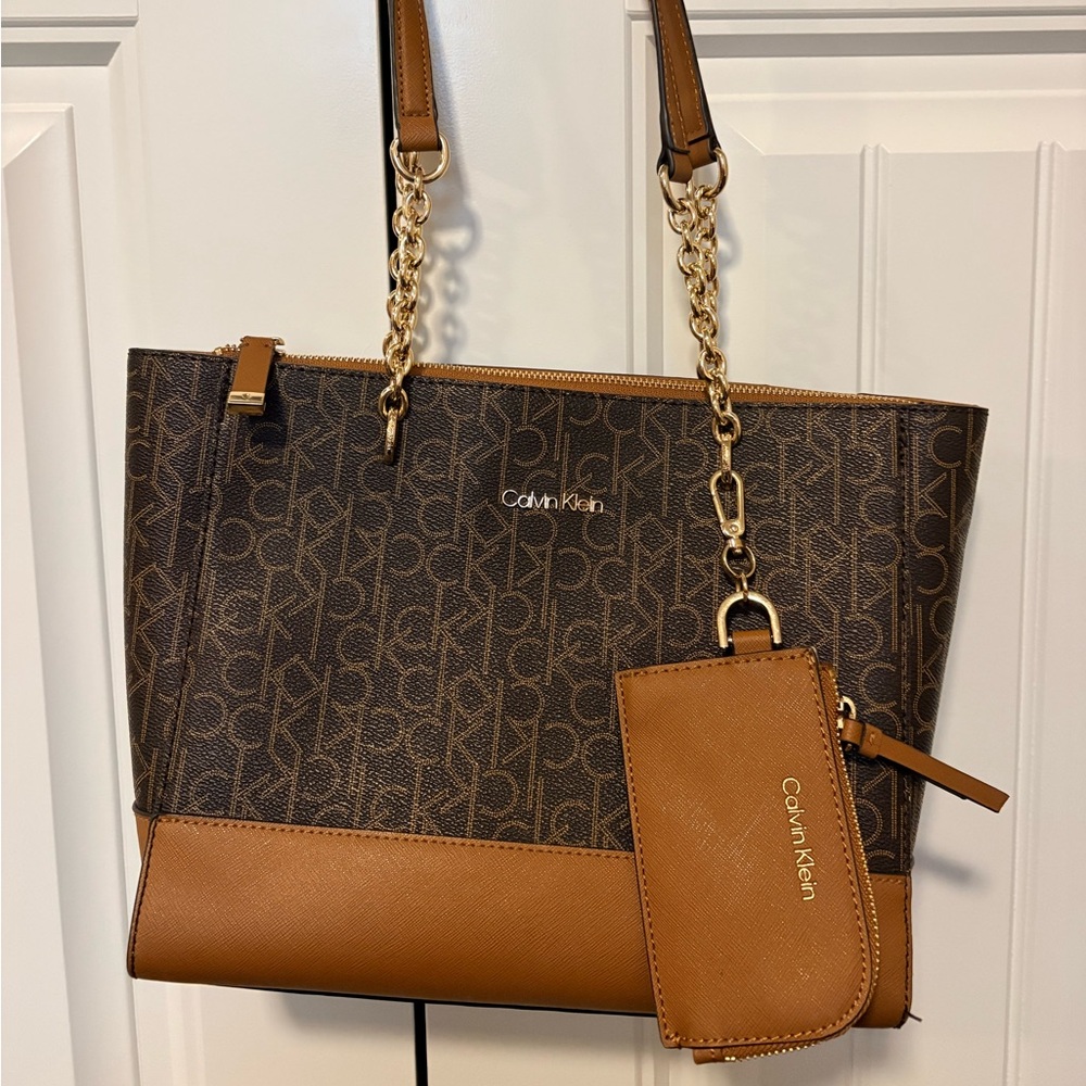 Calvin Klein Signature Brown and Tan Tote